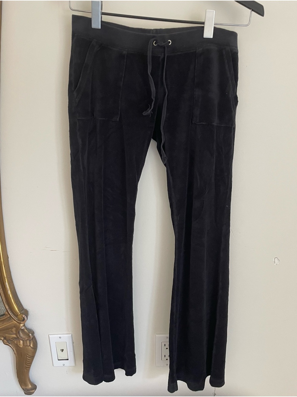 Juicy Couture Black Terry Wide-Leg Lounge Pants - Picture 2 of 4